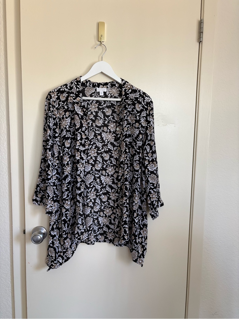 J.Jill Black Floral Button-Up or